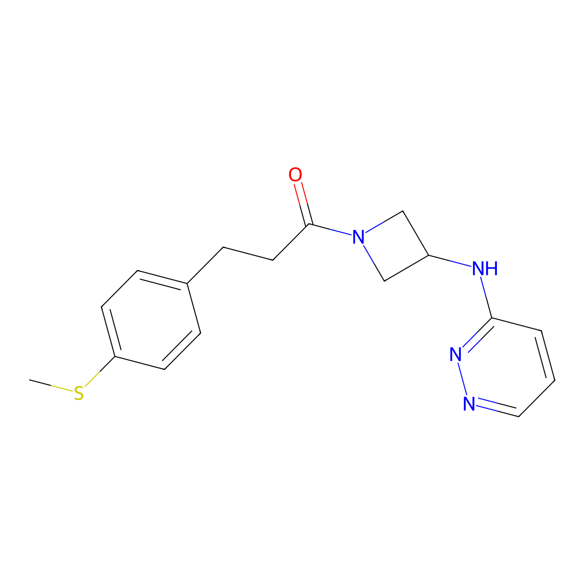 3-[4-(Methylsulfanyl)phenyl]-1-{3-[(pyridazin-3-yl)amino]azetidin-1-yl}propan-1-one molecular structure, CAS 2097924-62-2