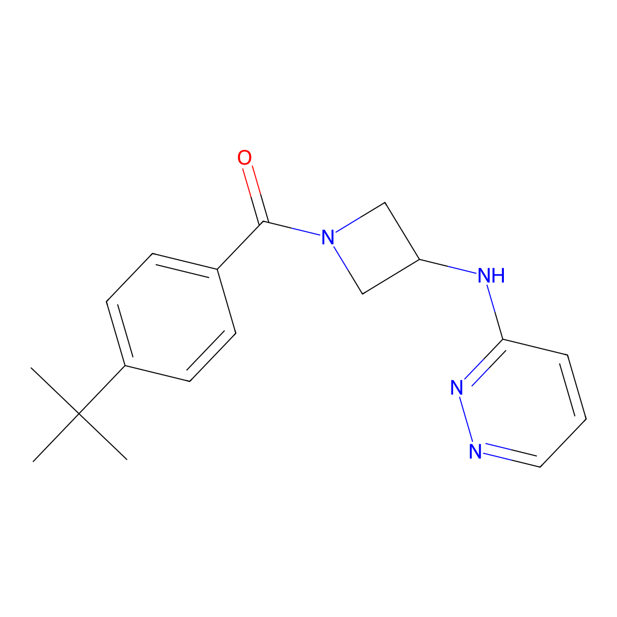 N-[1-(4-tert-butylbenzoyl)azetidin-3-yl]pyridazin-3-amine molecular structure, CAS 2097924-70-2