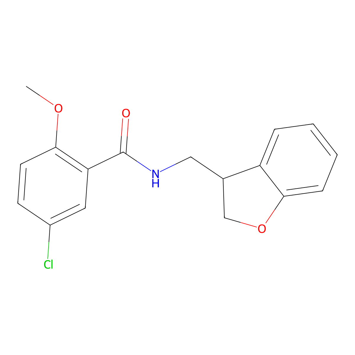 5-chloro-N-[(2,3-dihydro-1-benzofuran-3-yl)methyl]-2-methoxybenzamide molecular structure, CAS 2097924-73-5