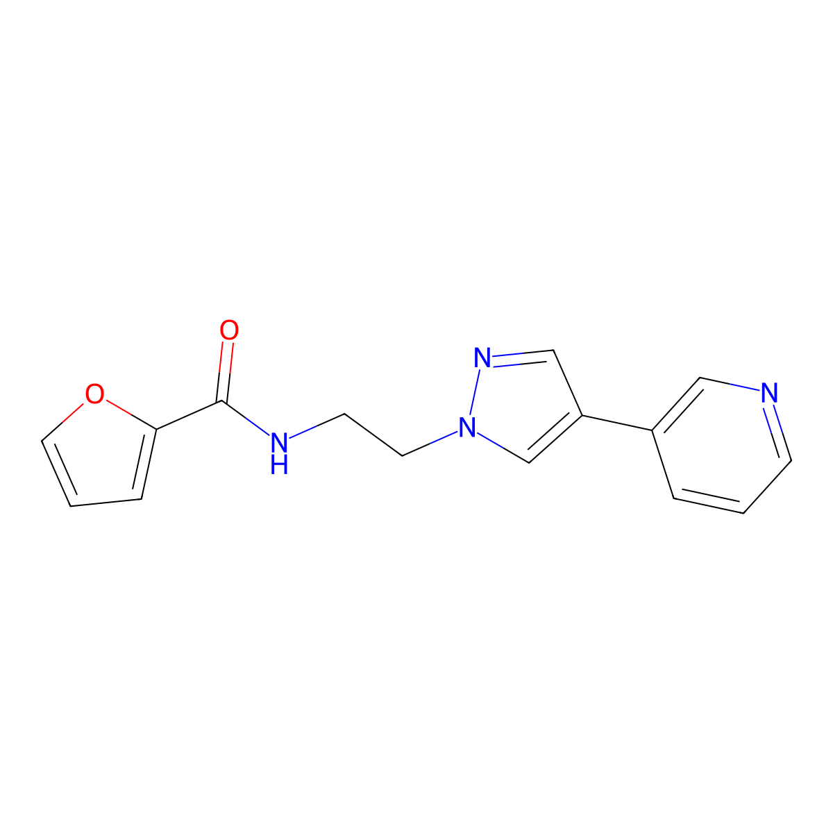 N-{2-[4-(pyridin-3-yl)-1H-pyrazol-1-yl]ethyl}furan-2-carboxamide molecular structure, CAS 2097924-91-7