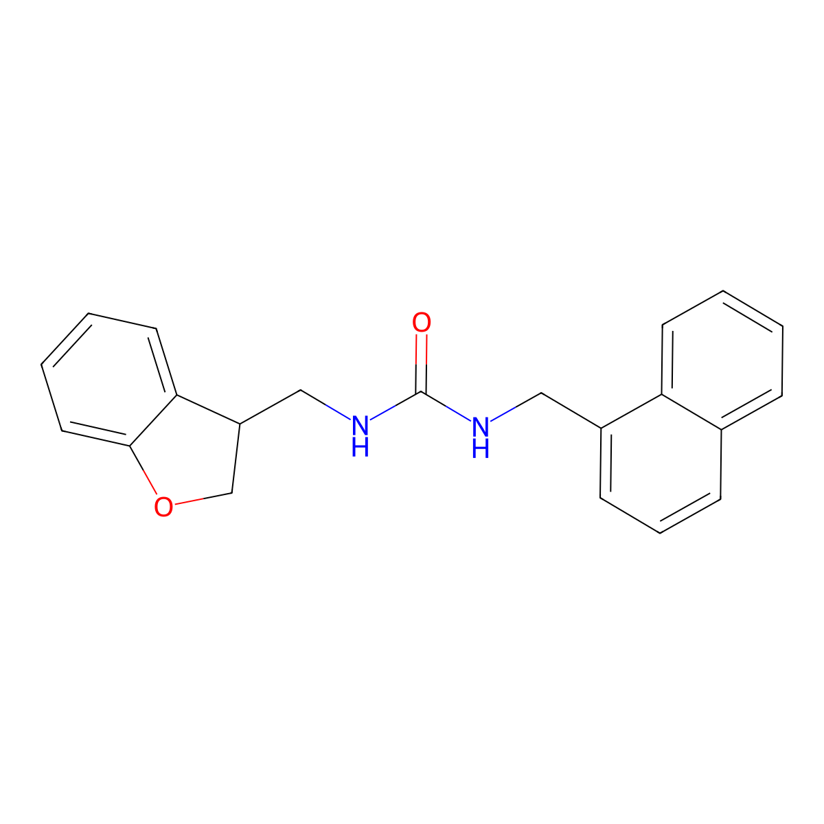 3-[(2,3-Dihydro-1-benzofuran-3-yl)methyl]-1-[(naphthalen-1-yl)methyl]urea molecular structure, CAS 2097924-96-2