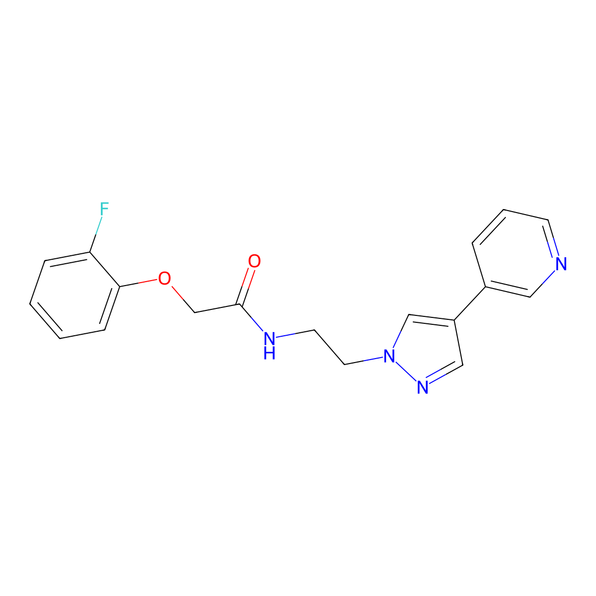 2-(2-fluorophenoxy)-N-{2-[4-(pyridin-3-yl)-1H-pyrazol-1-yl]ethyl}acetamide molecular structure, CAS 2097924-98-4