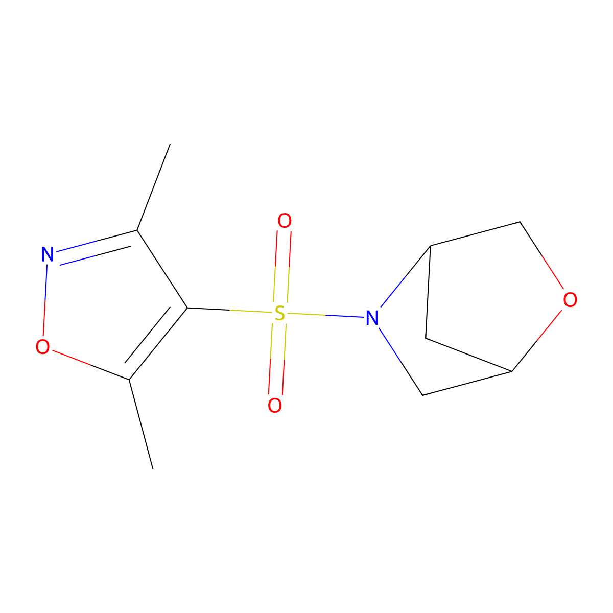 5-((3,5-Dimethylisoxazol-4-yl)sulfonyl)-2-oxa-5-azabicyclo[2.2.1]heptane molecular structure, CAS 2097925-00-1