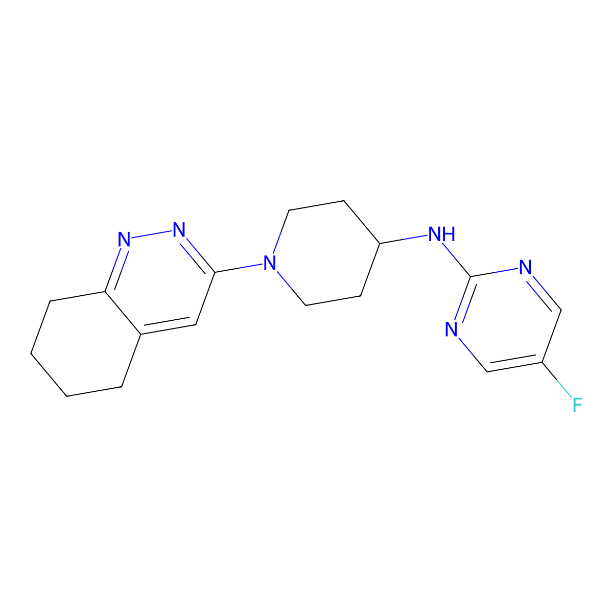 5-fluoro-N-[1-(5,6,7,8-tetrahydrocinnolin-3-yl)piperidin-4-yl]pyrimidin-2-amine molecular structure, CAS 2097925-16-9