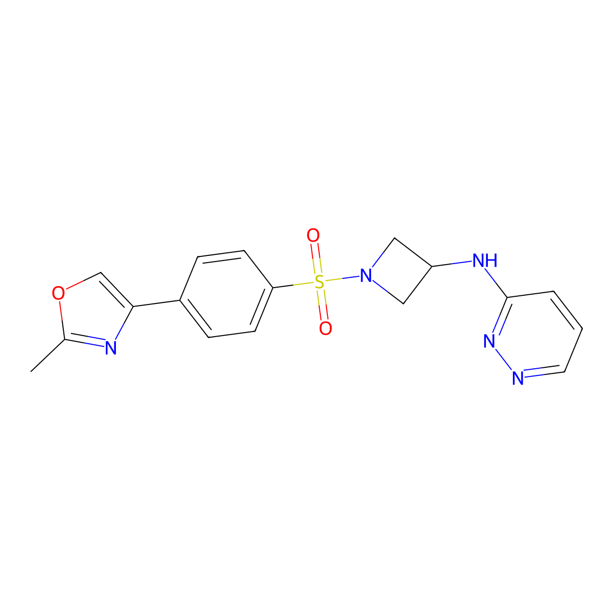 N-{1-[4-(2-methyl-1,3-oxazol-4-yl)benzenesulfonyl]azetidin-3-yl}pyridazin-3-amine molecular structure, CAS 2097925-18-1