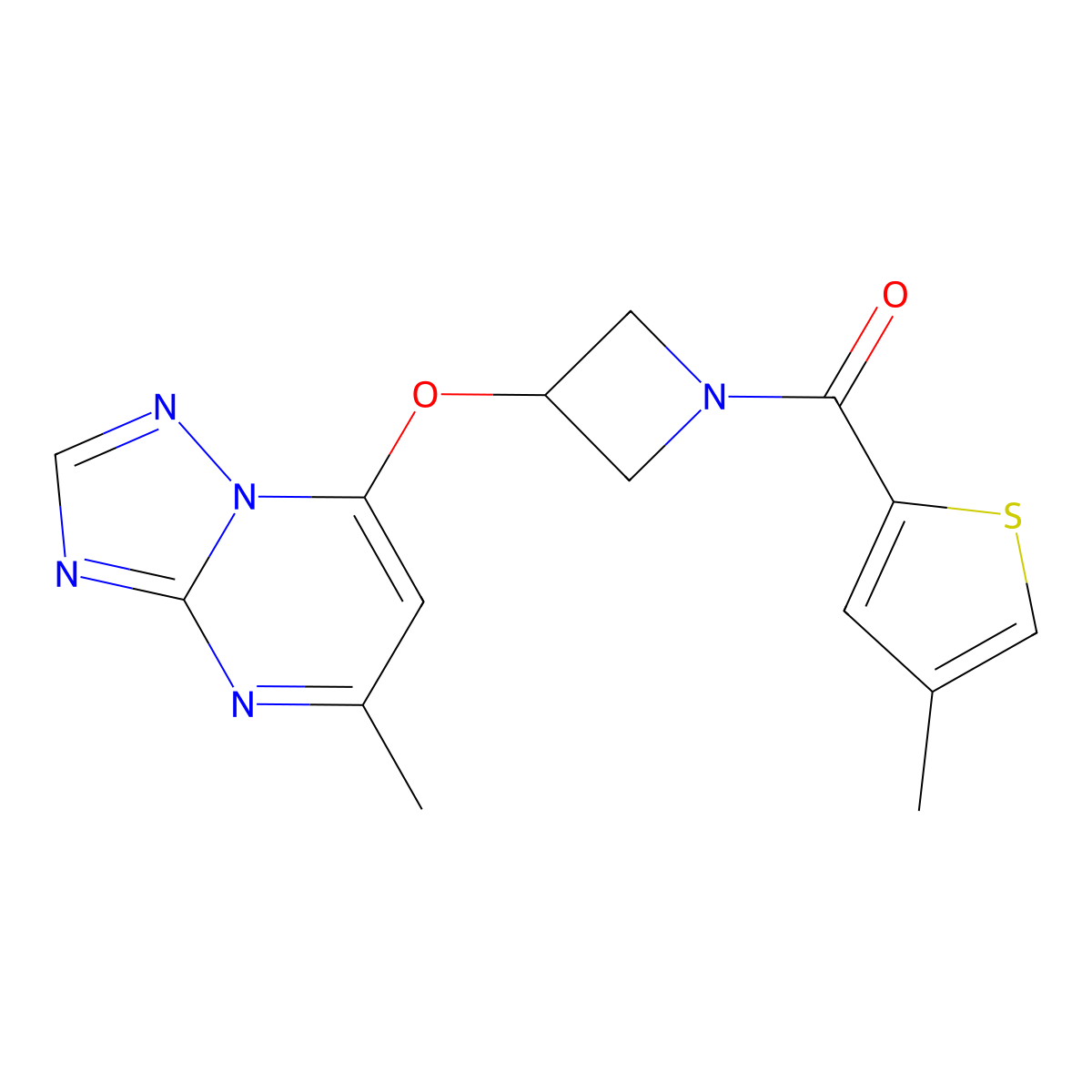 3-({5-Methyl-[1,2,4]triazolo[1,5-a]pyrimidin-7-yl}oxy)-1-(4-methylthiophene-2-carbonyl)azetidine molecular structure, CAS 2097925-23-8