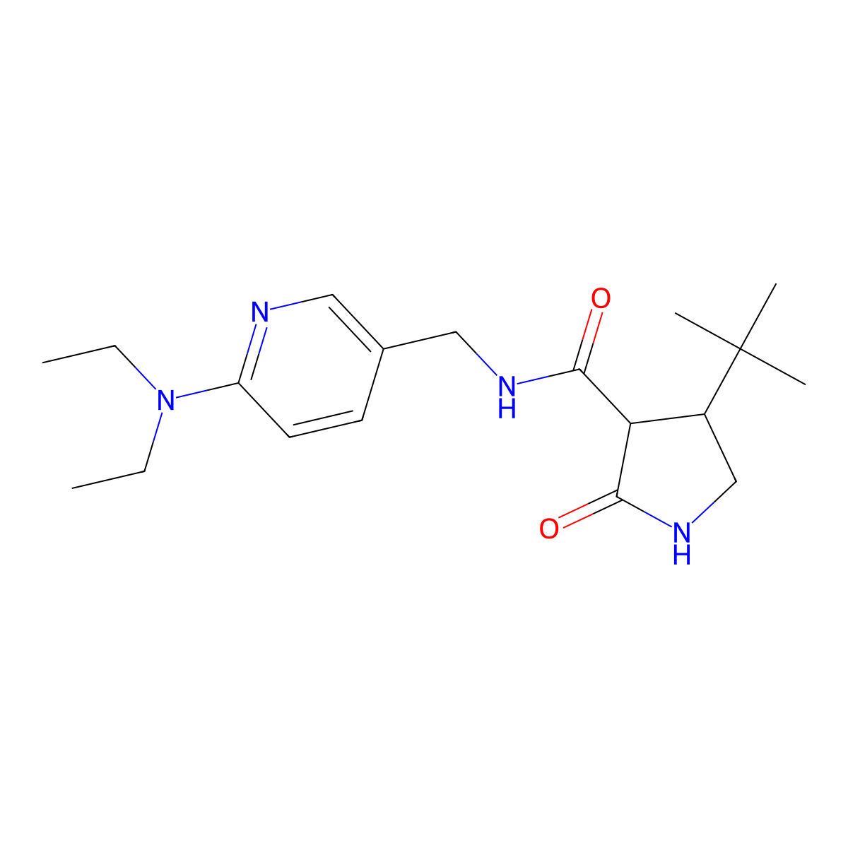 4-tert-butyl-N-{[6-(diethylamino)pyridin-3-yl]methyl}-2-oxopyrrolidine-3-carboxamide molecular structure, CAS 2097925-26-1