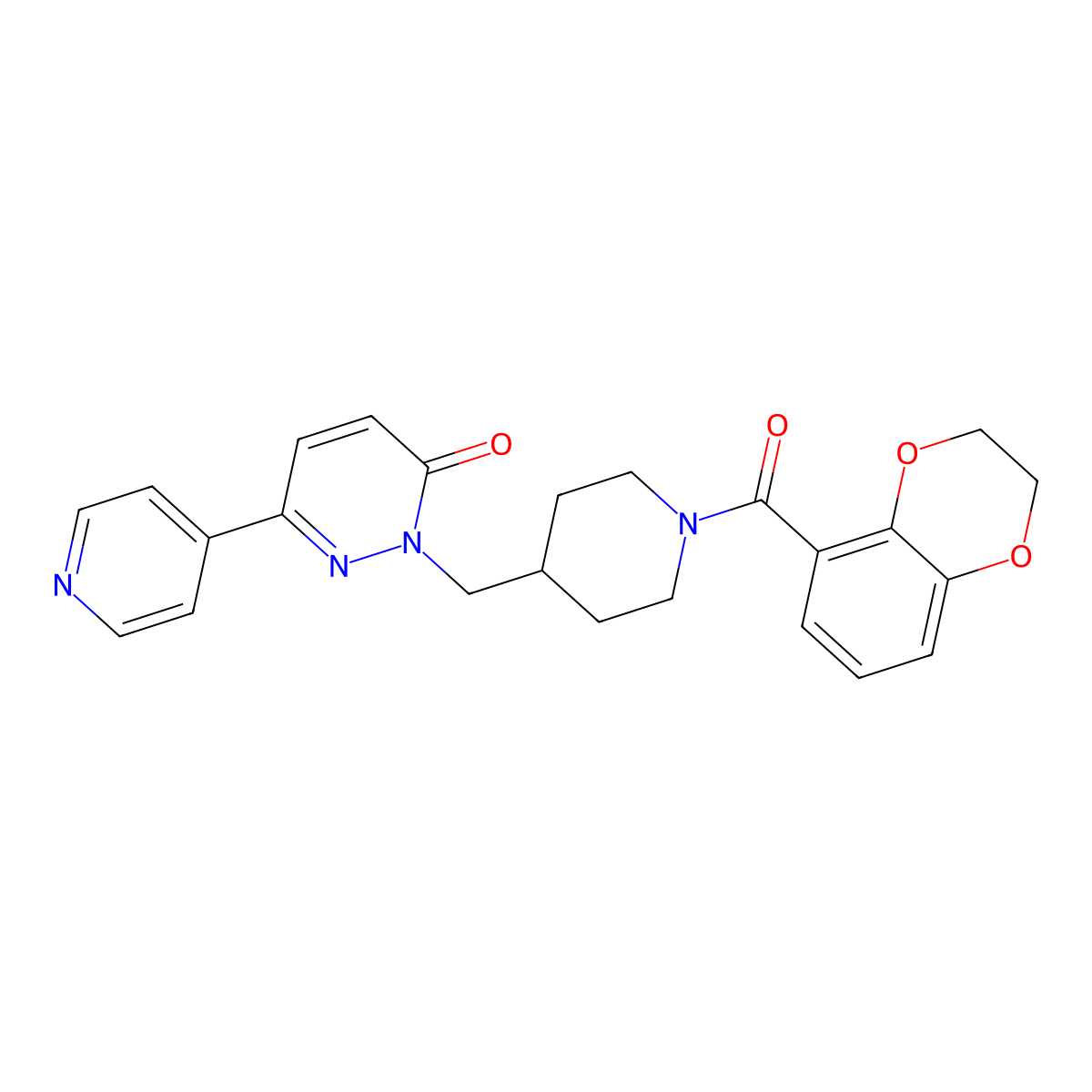 2-{[1-(2,3-Dihydro-1,4-benzodioxine-5-carbonyl)piperidin-4-yl]methyl}-6-(pyridin-4-yl)-2,3-dihydropyridazin-3-one molecular structure, CAS 2097925-39-6