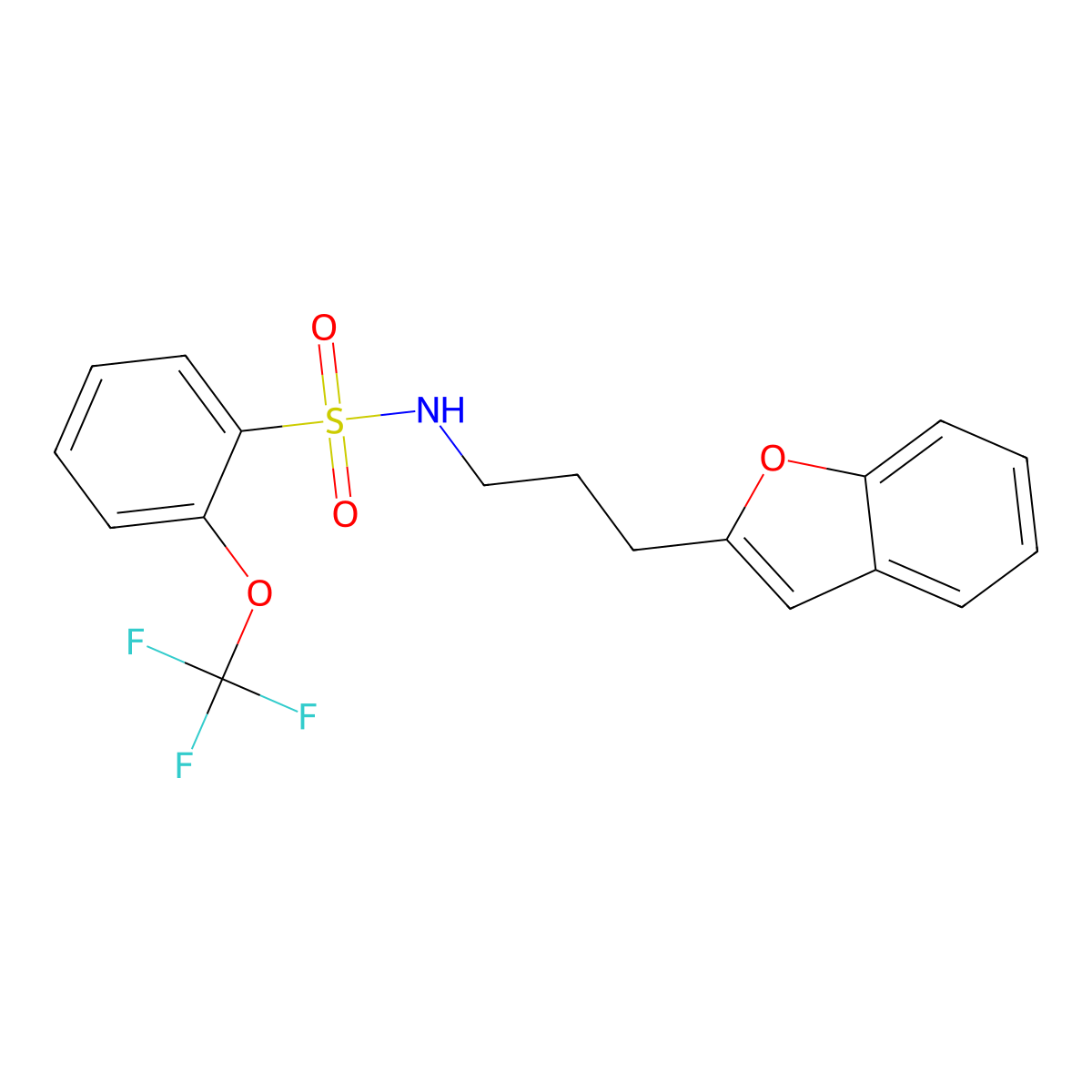 N-[3-(1-benzofuran-2-yl)propyl]-2-(trifluoromethoxy)benzene-1-sulfonamide molecular structure, CAS 2097925-47-6