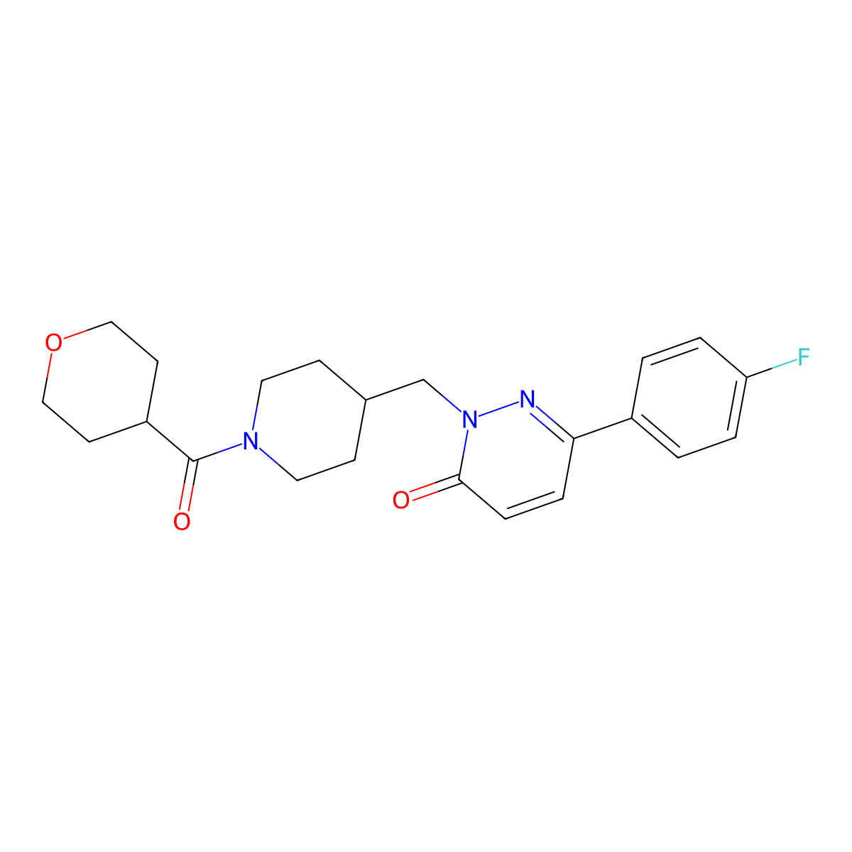 6-(4-Fluorophenyl)-2-{[1-(oxane-4-carbonyl)piperidin-4-yl]methyl}-2,3-dihydropyridazin-3-one molecular structure, CAS 2097925-53-4