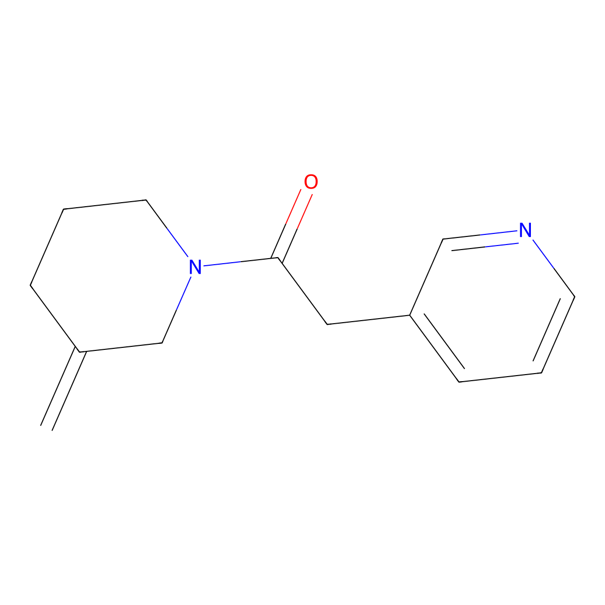 1-(3-Methylidenepiperidin-1-yl)-2-(pyridin-3-yl)ethan-1-one molecular structure, CAS 2097925-59-0