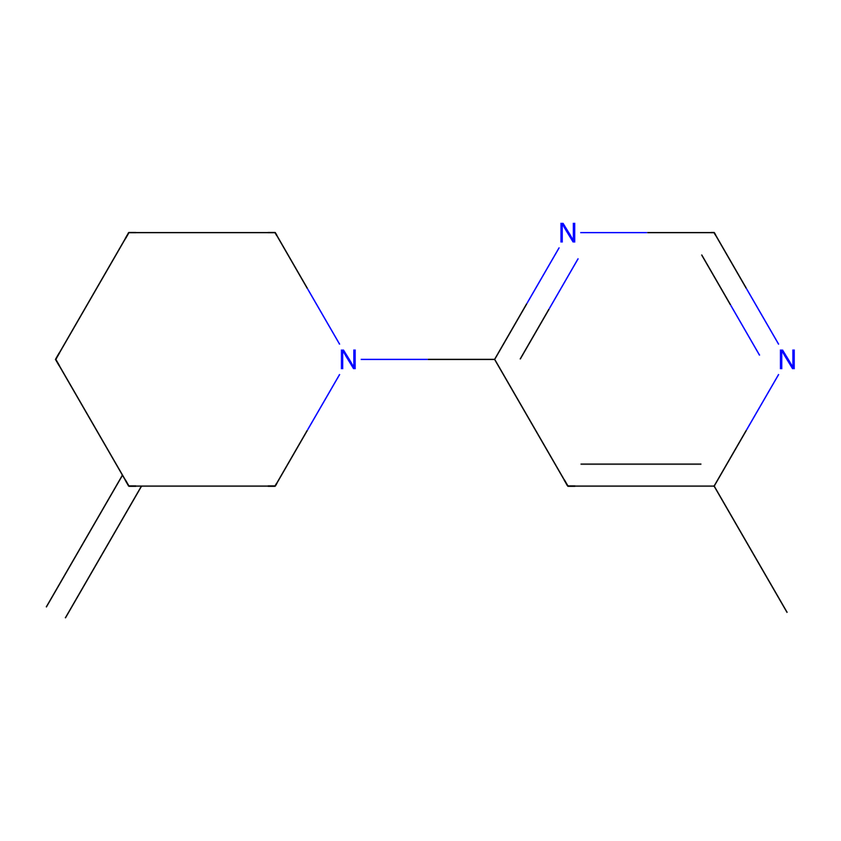 4-Methyl-6-(3-methylidenepiperidin-1-yl)pyrimidine molecular structure, CAS 2097925-66-9