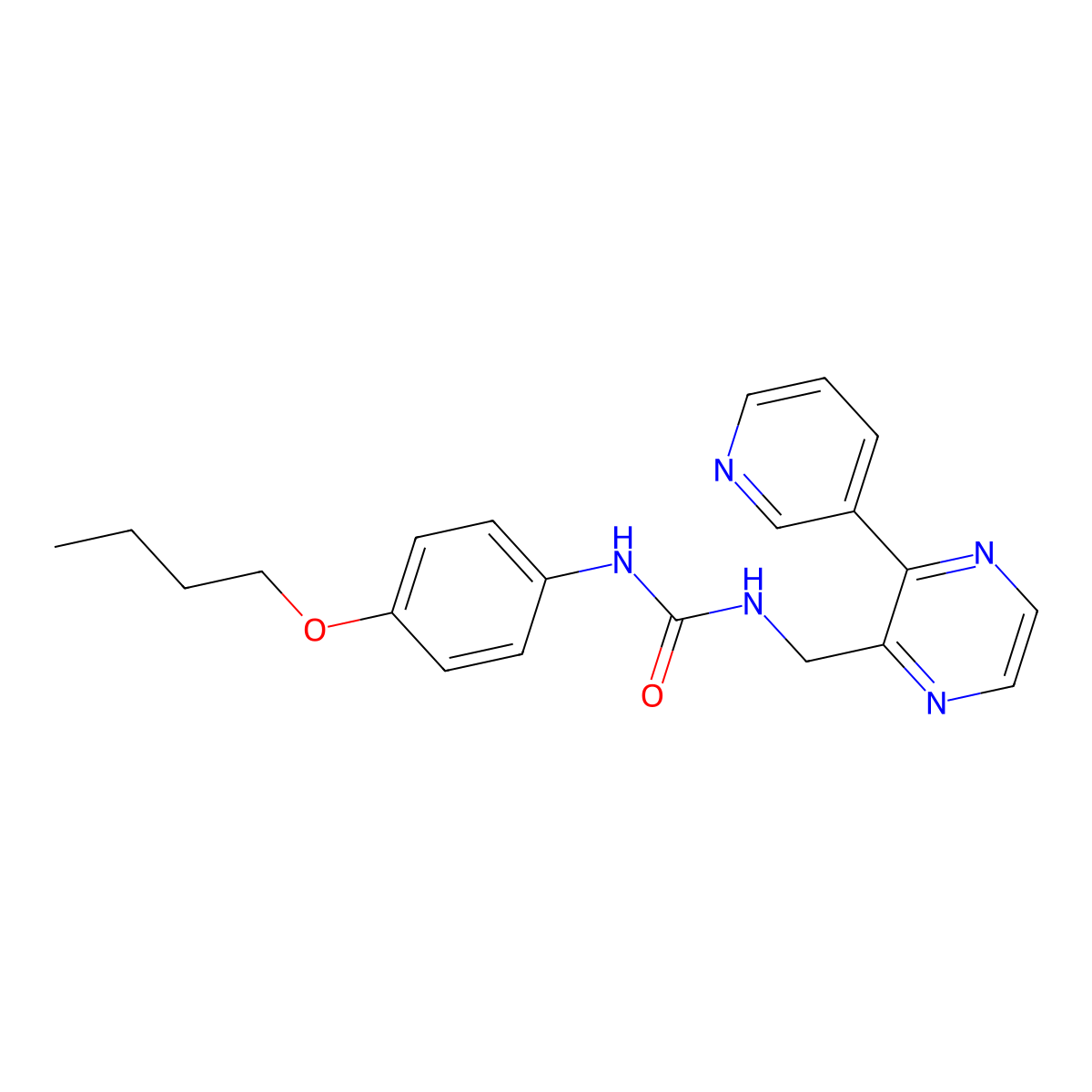 1-(4-Butoxyphenyl)-3-{[3-(pyridin-3-yl)pyrazin-2-yl]methyl}urea molecular structure, CAS 2097925-67-0