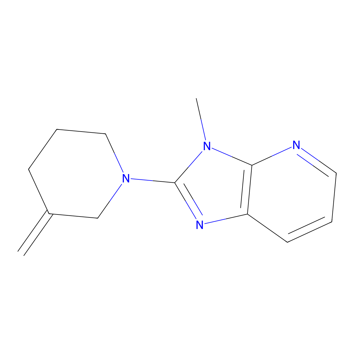 1-{3-methyl-3H-imidazo[4,5-b]pyridin-2-yl}-3-methylidenepiperidine molecular structure, CAS 2097925-72-7