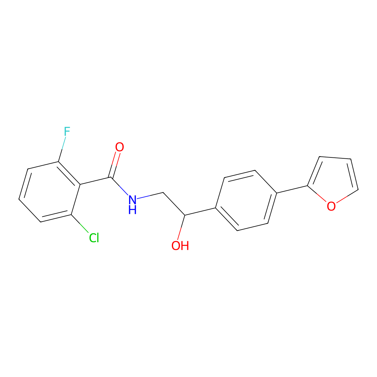 2-chloro-6-fluoro-N-{2-[4-(furan-2-yl)phenyl]-2-hydroxyethyl}benzamide molecular structure, CAS 2097925-85-2