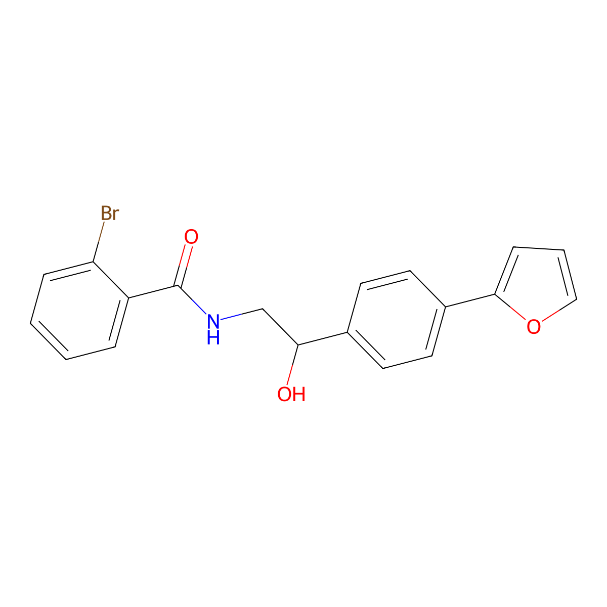 2-bromo-N-{2-[4-(furan-2-yl)phenyl]-2-hydroxyethyl}benzamide molecular structure, CAS 2097925-90-9