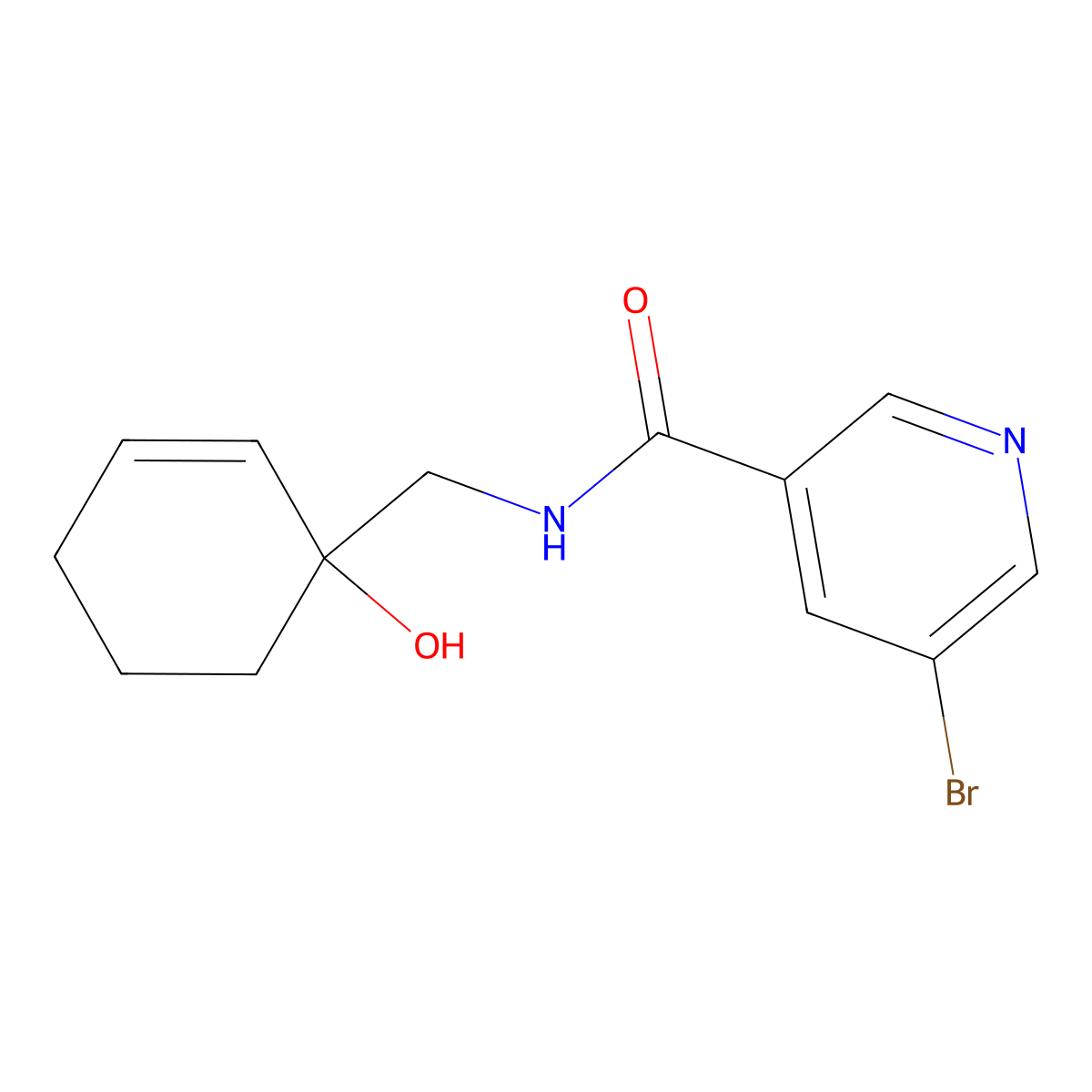 5-bromo-N-[(1-hydroxycyclohex-2-en-1-yl)methyl]pyridine-3-carboxamide molecular structure, CAS 2097926-07-1