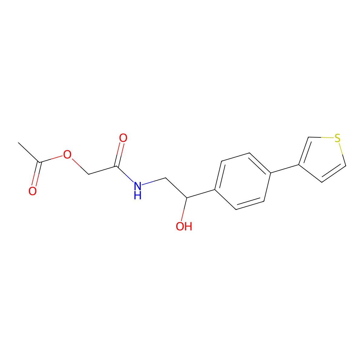 ({2-Hydroxy-2-[4-(thiophen-3-yl)phenyl]ethyl}carbamoyl)methyl acetate molecular structure, CAS 2097926-08-2