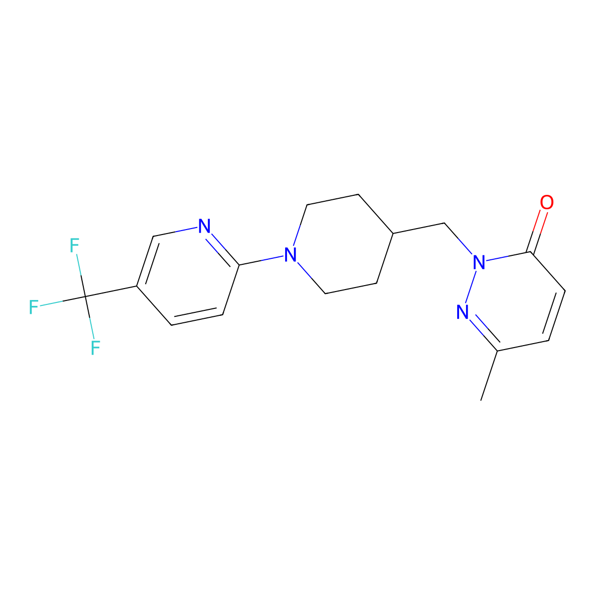 6-Methyl-2-({1-[5-(trifluoromethyl)pyridin-2-yl]piperidin-4-yl}methyl)-2,3-dihydropyridazin-3-one molecular structure, CAS 2097926-09-3