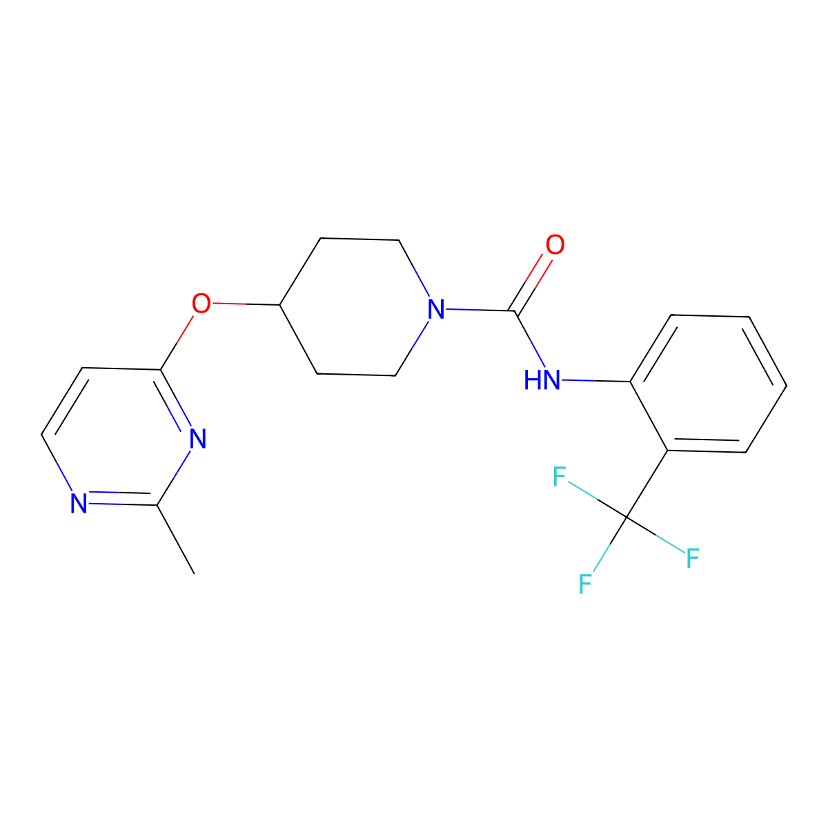 4-[(2-methylpyrimidin-4-yl)oxy]-N-[2-(trifluoromethyl)phenyl]piperidine-1-carboxamide molecular structure, CAS 2097926-11-7