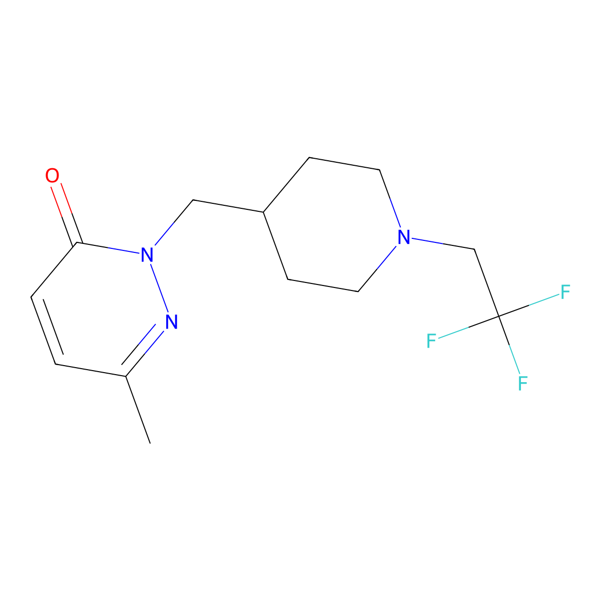 6-Methyl-2-{[1-(2,2,2-trifluoroethyl)piperidin-4-yl]methyl}-2,3-dihydropyridazin-3-one molecular structure, CAS 2097926-17-3