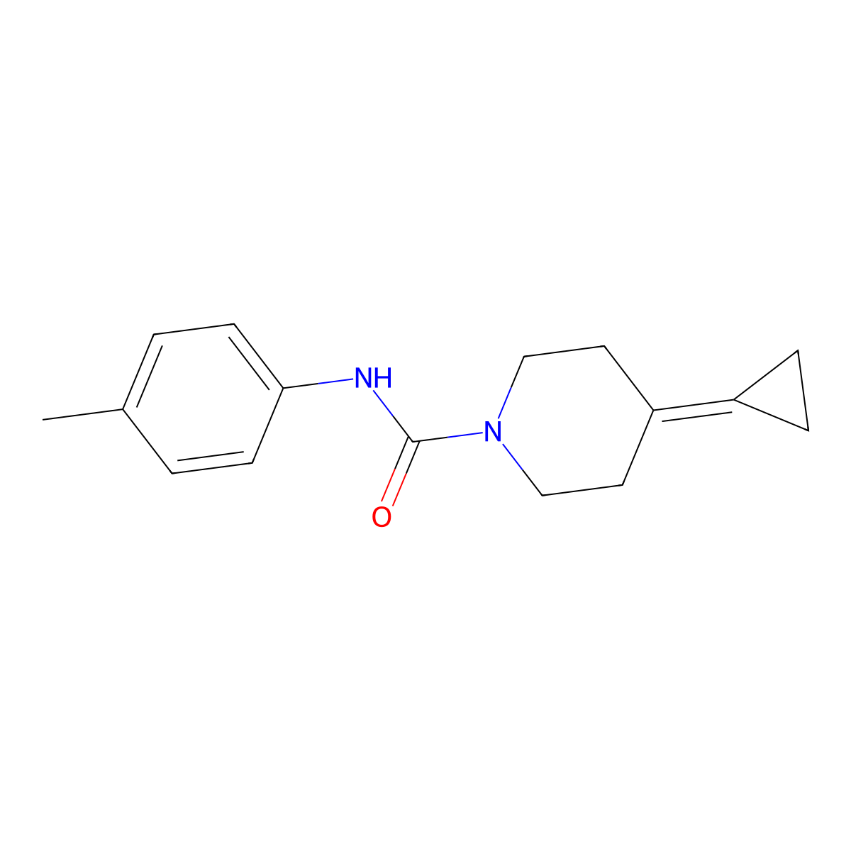 4-cyclopropylidene-N-(p-tolyl)piperidine-1-carboxamide molecular structure, CAS 2097926-31-1