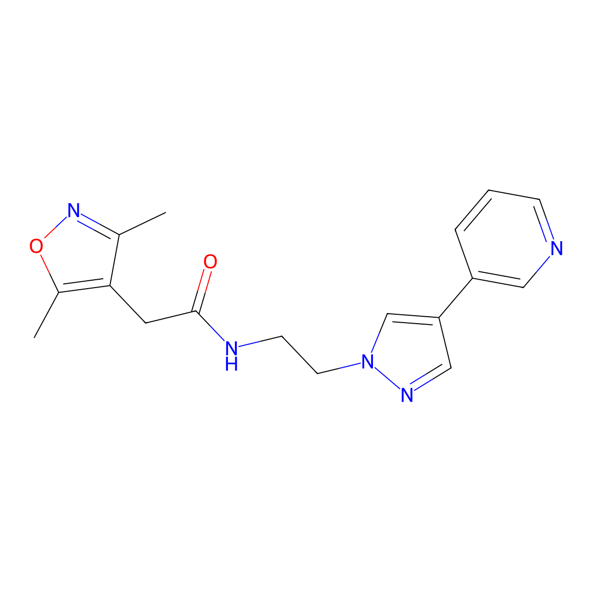 2-(3,5-dimethyl-1,2-oxazol-4-yl)-N-{2-[4-(pyridin-3-yl)-1H-pyrazol-1-yl]ethyl}acetamide molecular structure, CAS 2097926-46-8