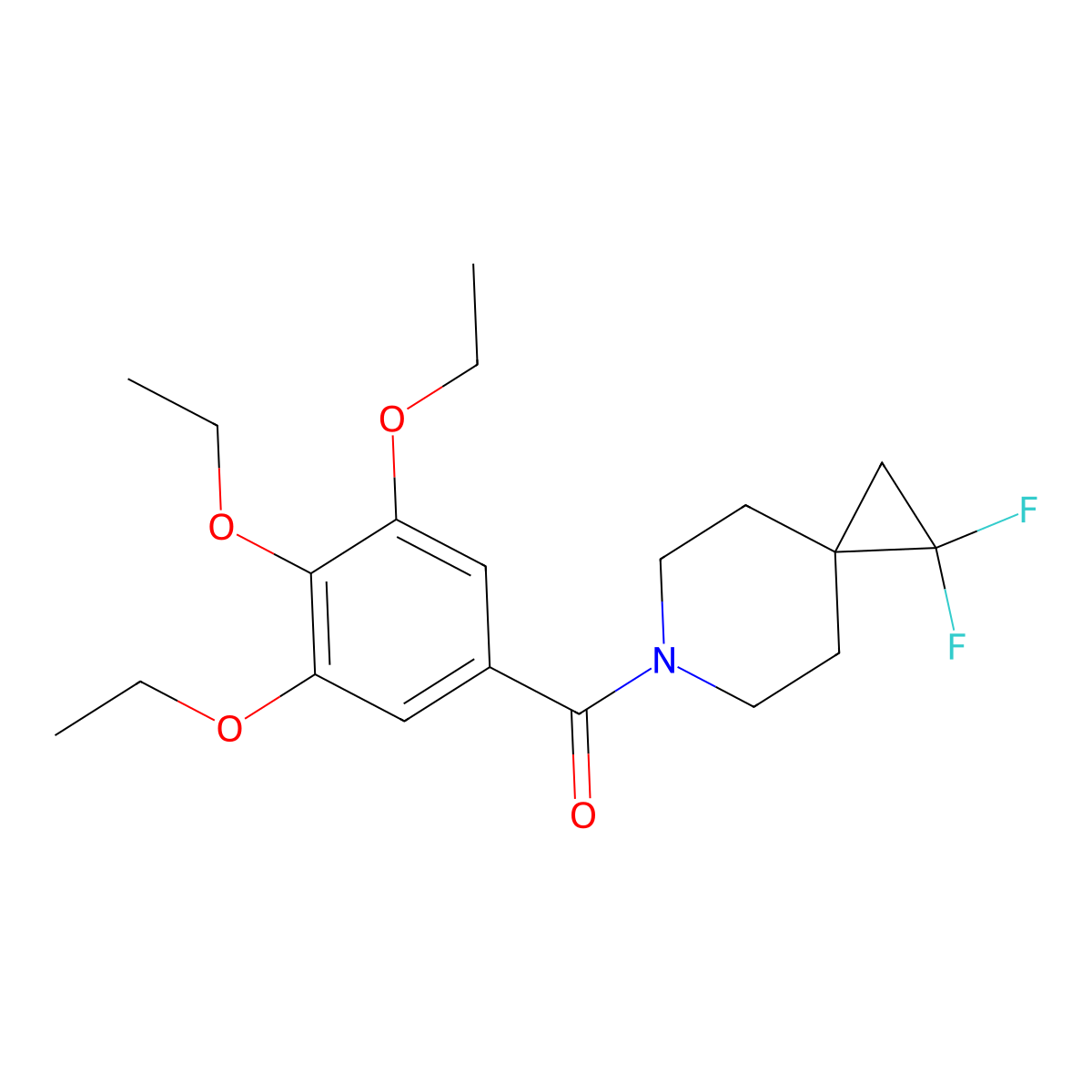 1,1-Difluoro-6-(3,4,5-triethoxybenzoyl)-6-azaspiro[2.5]octane molecular structure, CAS 2097926-49-1