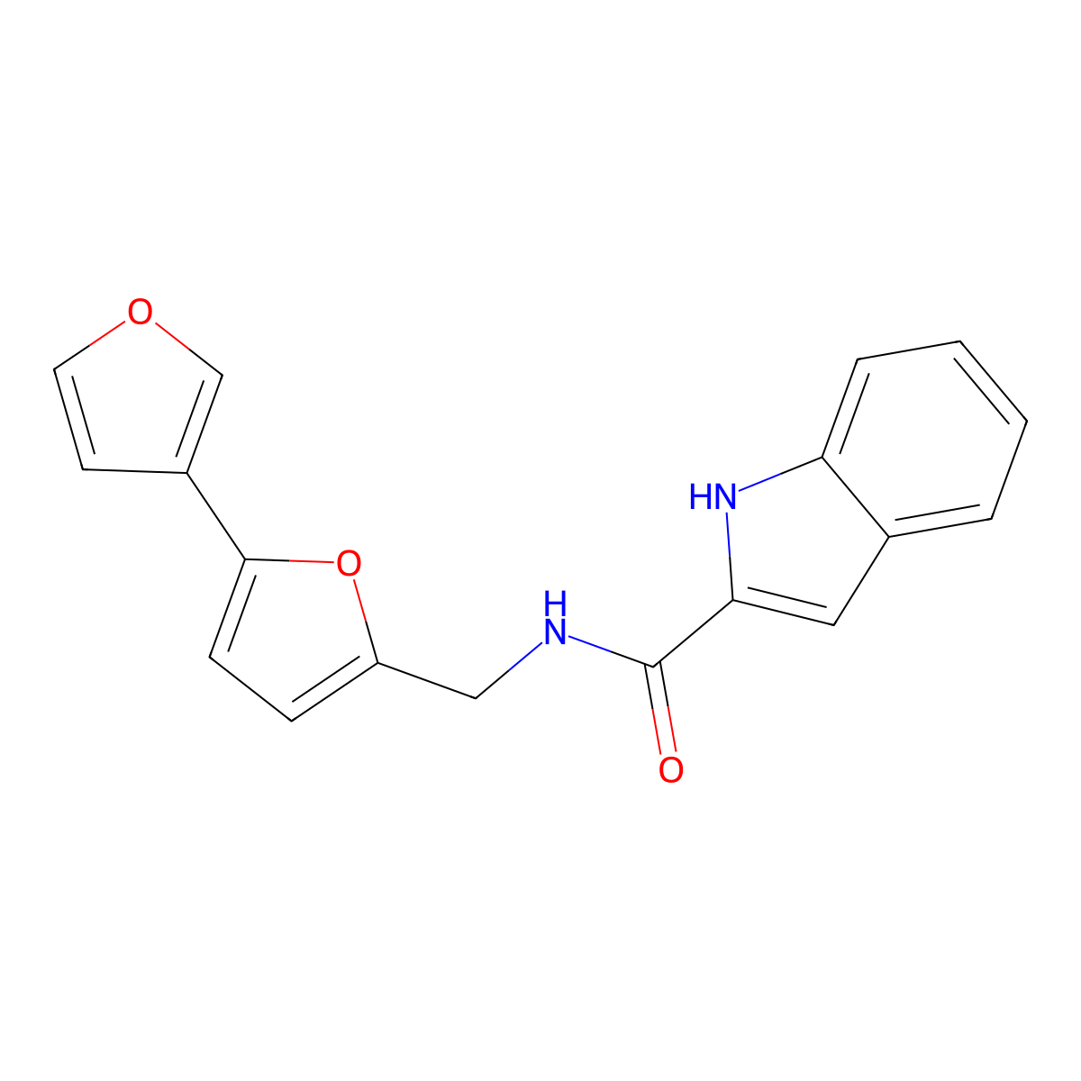 N-({[2,3'-bifuran]-5-yl}methyl)-1H-indole-2-carboxamide molecular structure, CAS 2097926-66-2