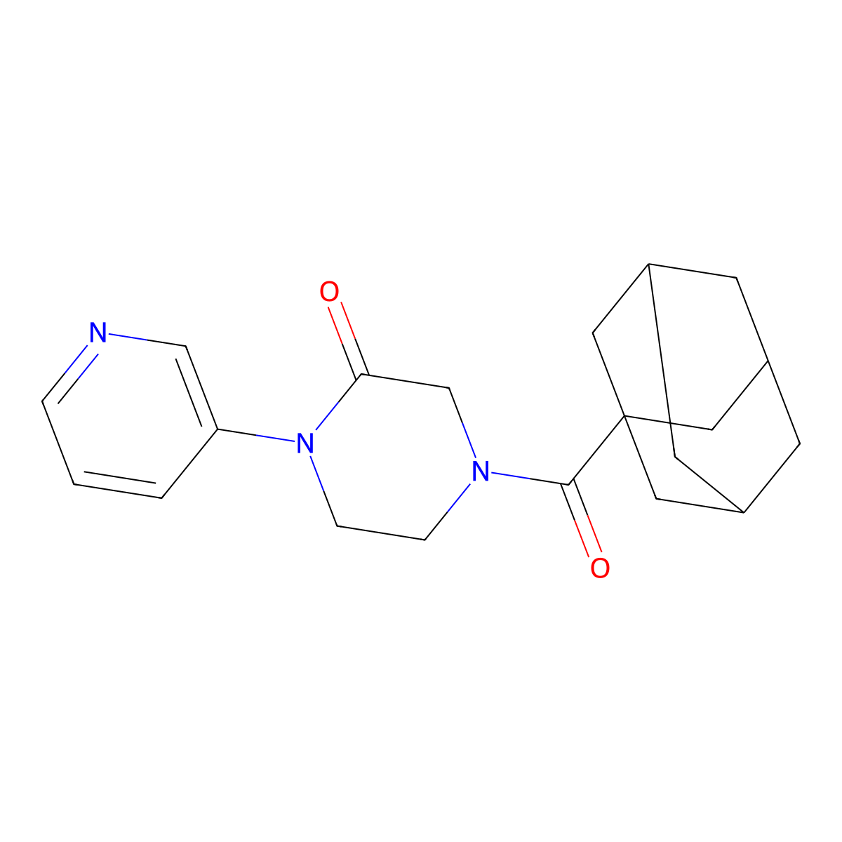 4-(Adamantane-1-carbonyl)-1-(pyridin-3-yl)piperazin-2-one molecular structure, CAS 2097926-69-5