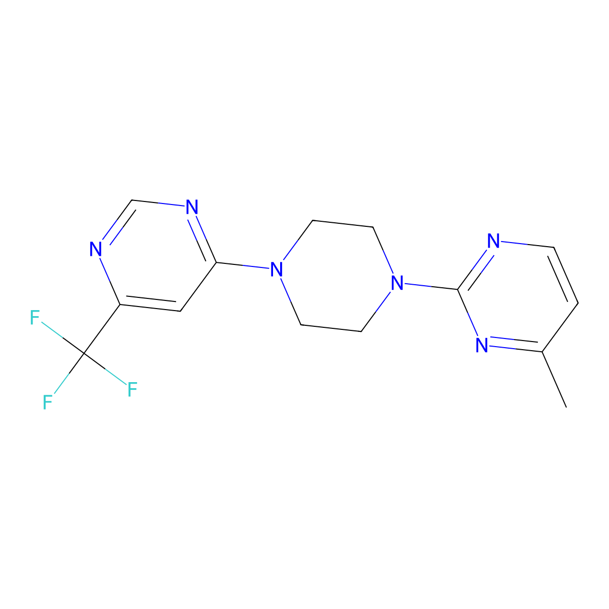 4-[4-(4-Methylpyrimidin-2-yl)piperazin-1-yl]-6-(trifluoromethyl)pyrimidine molecular structure, CAS 2097926-77-5