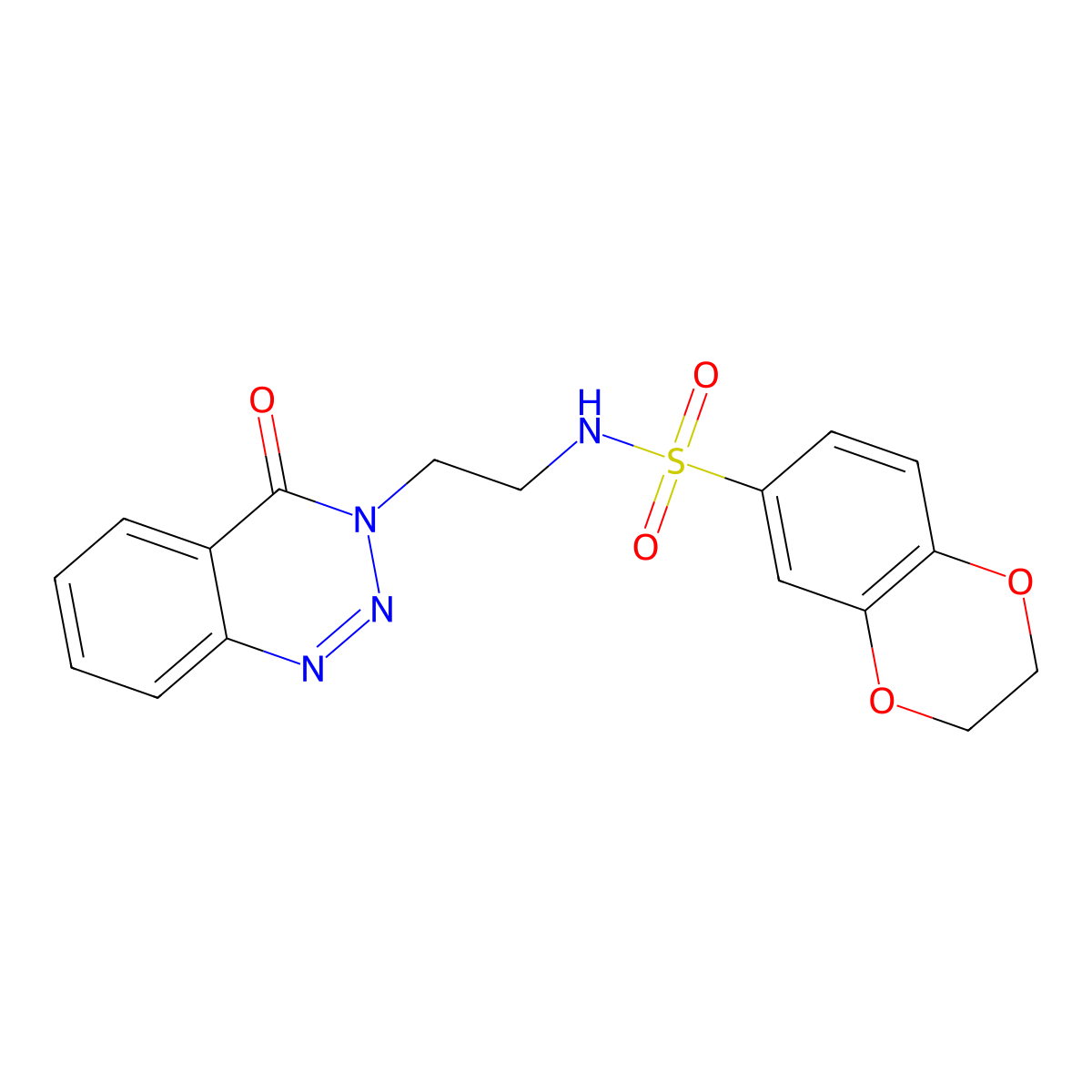 N-[2-(4-oxo-3,4-dihydro-1,2,3-benzotriazin-3-yl)ethyl]-2,3-dihydro-1,4-benzodioxine-6-sulfonamide molecular structure, CAS 2097926-90-2