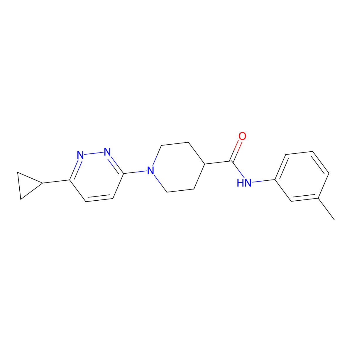 1-(6-cyclopropylpyridazin-3-yl)-N-(3-methylphenyl)piperidine-4-carboxamide molecular structure, CAS 2097927-06-3