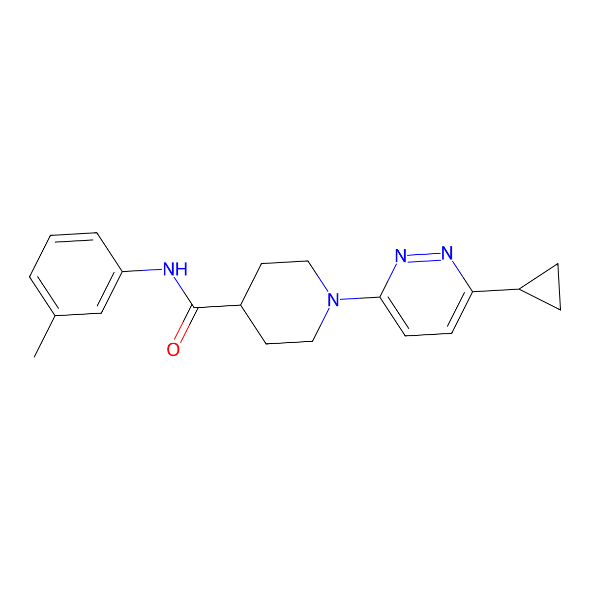 1-(6-cyclopropylpyridazin-3-yl)-N-(3-methylphenyl)piperidine-4-carboxamide molecular structure, CAS 2097927-06-3