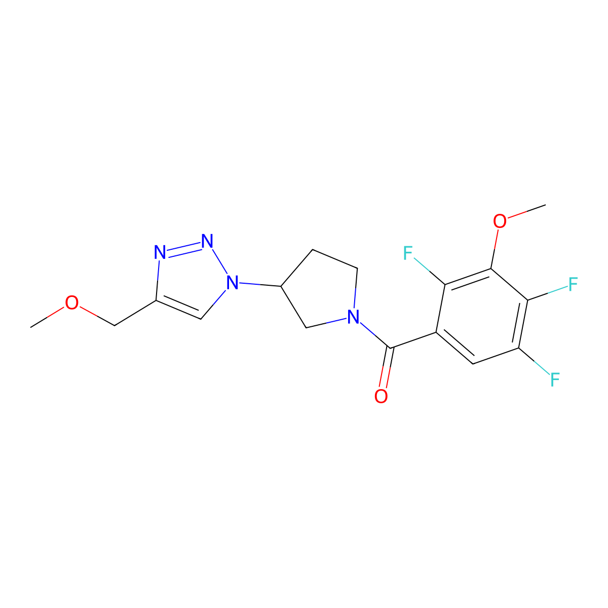 4-(methoxymethyl)-1-[1-(2,4,5-trifluoro-3-methoxybenzoyl)pyrrolidin-3-yl]-1H-1,2,3-triazole molecular structure, CAS 2097927-09-6