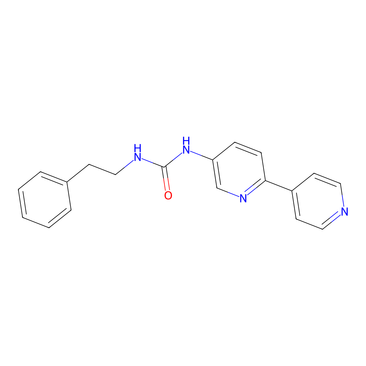 3-{[2,4'-Bipyridine]-5-yl}-1-(2-phenylethyl)urea molecular structure, CAS 2097927-26-7