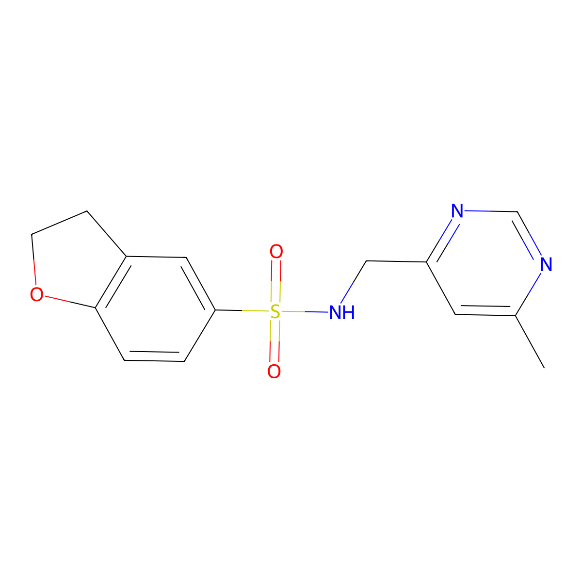 N-((6-methylpyrimidin-4-yl)methyl)-2,3-dihydrobenzofuran-5-sulfonamide molecular structure, CAS 2097927-37-0