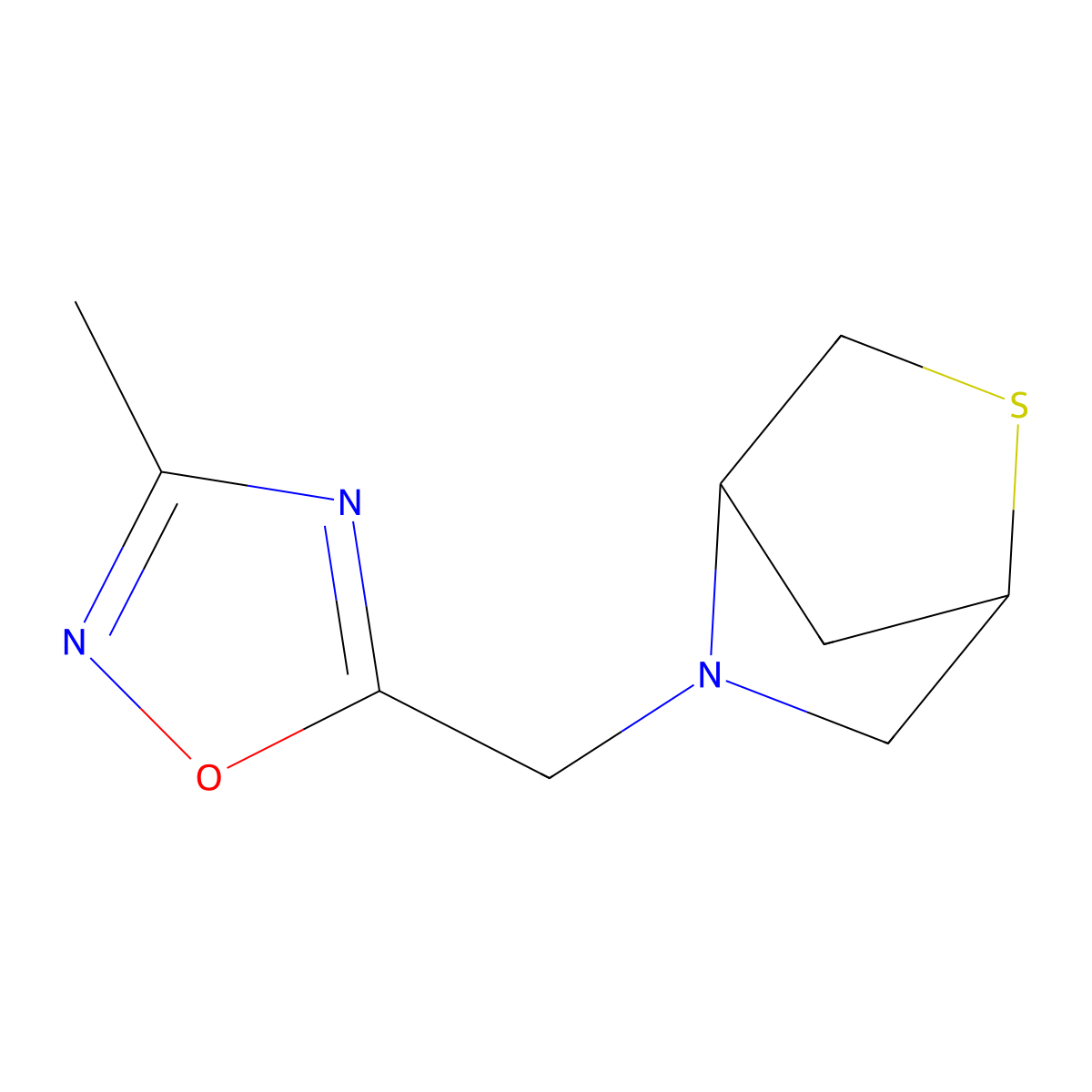 5-(2-Thia-5-azabicyclo[2.2.1]heptan-5-ylmethyl)-3-methyl-1,2,4-oxadiazole molecular structure, CAS 2097927-43-8