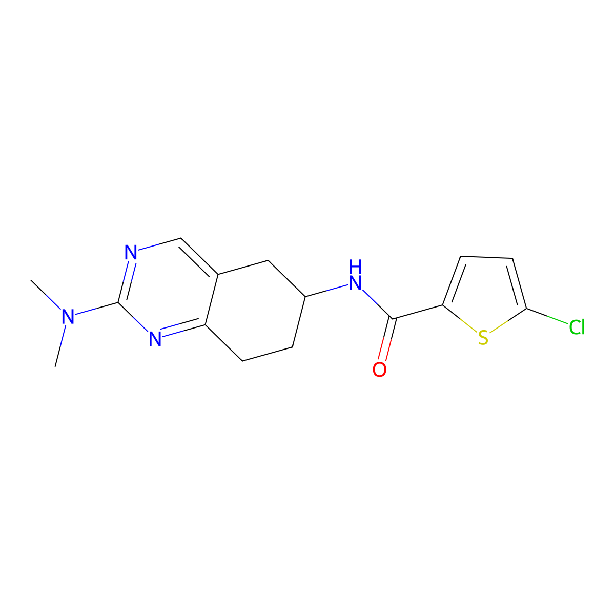 5-chloro-N-[2-(dimethylamino)-5,6,7,8-tetrahydroquinazolin-6-yl]thiophene-2-carboxamide molecular structure, CAS 2097927-46-1