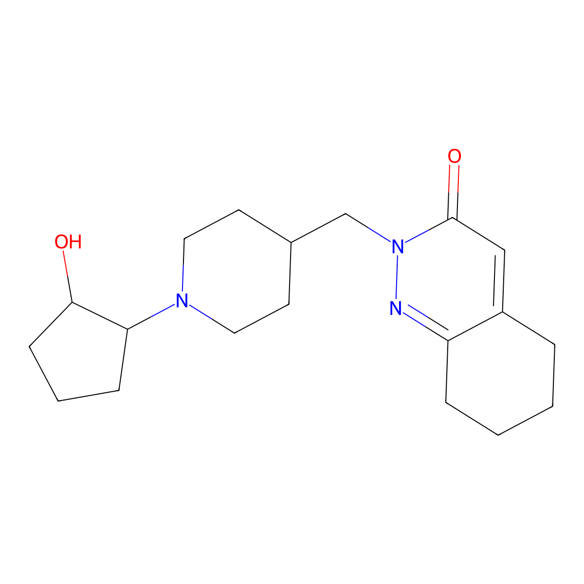 2-{[1-(2-Hydroxycyclopentyl)piperidin-4-yl]methyl}-2,3,5,6,7,8-hexahydrocinnolin-3-one molecular structure, CAS 2097927-48-3