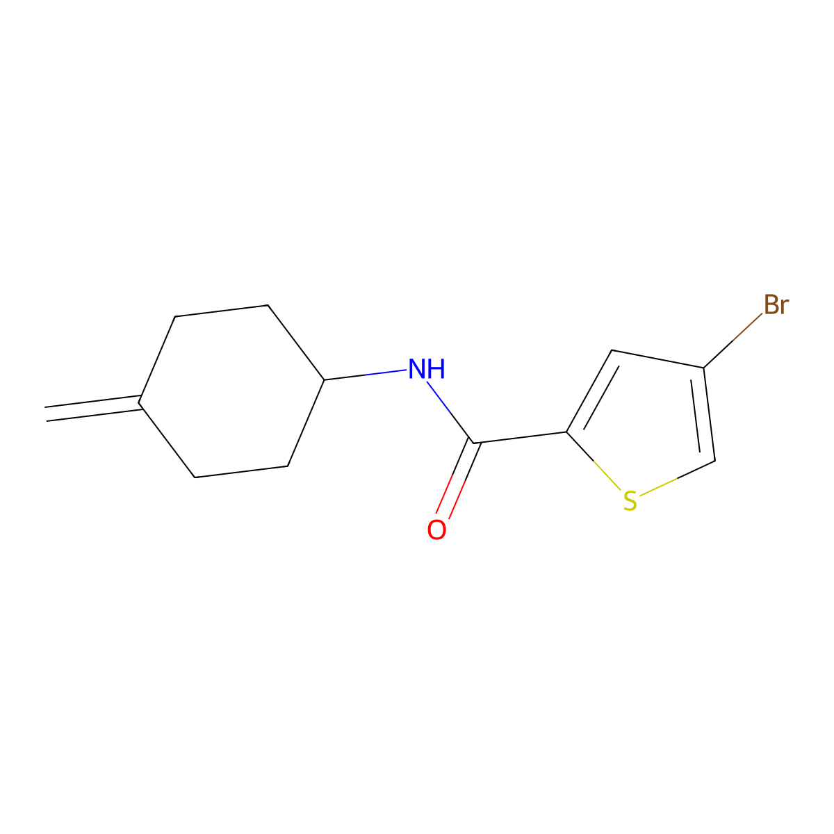 4-bromo-N-(4-methylidenecyclohexyl)thiophene-2-carboxamide molecular structure, CAS 2097927-49-4