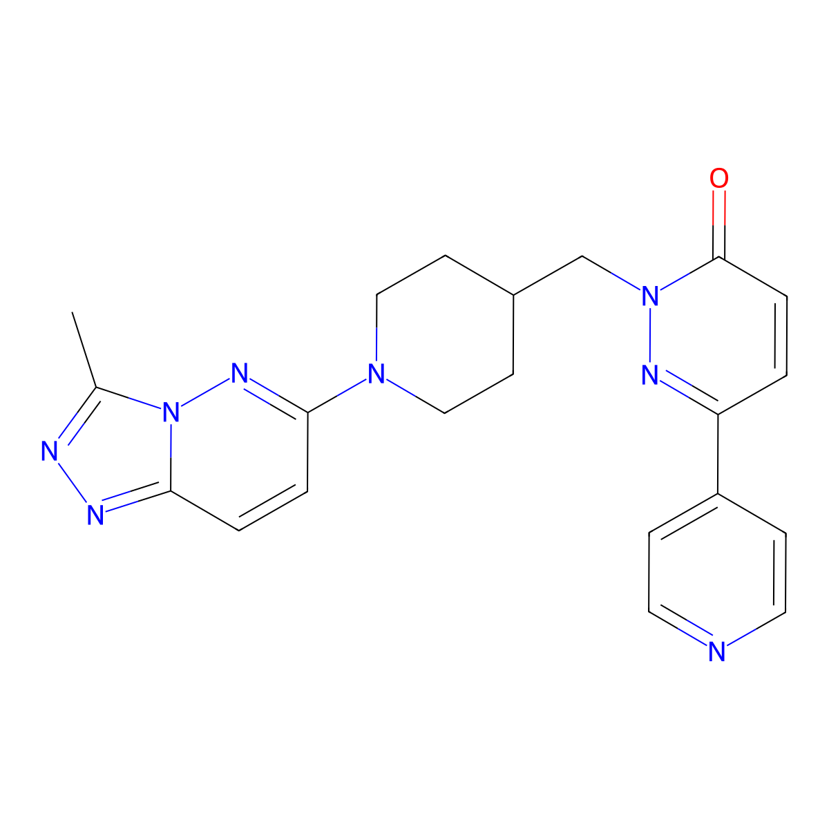 2-[(1-{3-Methyl-[1,2,4]triazolo[4,3-b]pyridazin-6-yl}piperidin-4-yl)methyl]-6-(pyridin-4-yl)-2,3-dihydropyridazin-3-one molecular structure, CAS 2097927-51-8