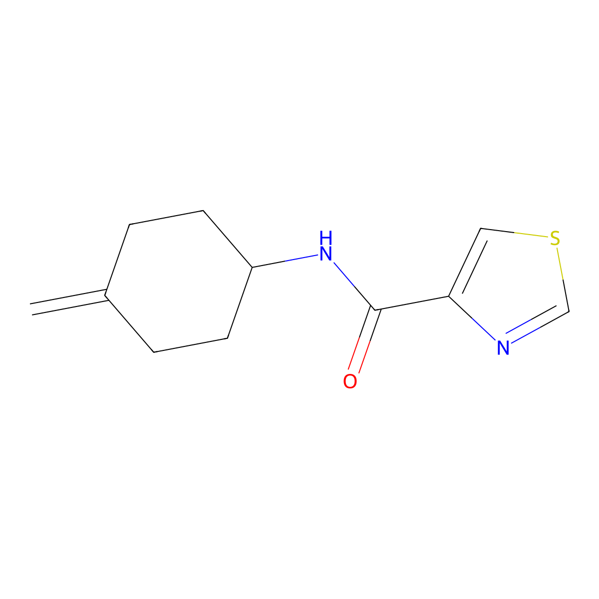 N-(4-methylidenecyclohexyl)-1,3-thiazole-4-carboxamide molecular structure, CAS 2097927-55-2
