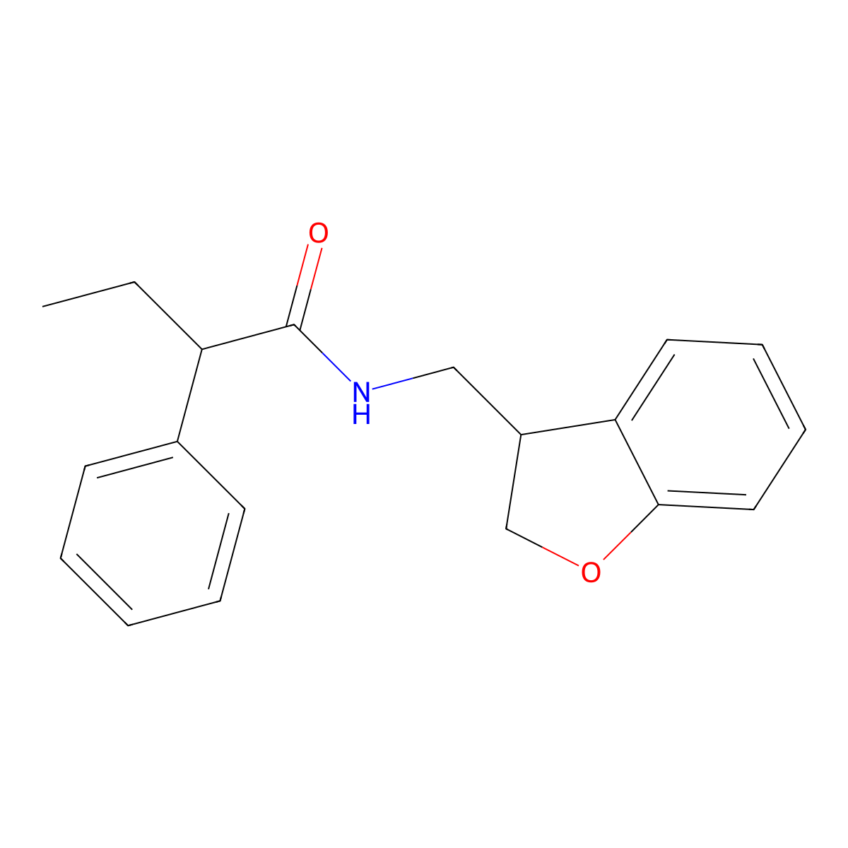 N-[(2,3-dihydro-1-benzofuran-3-yl)methyl]-2-phenylbutanamide molecular structure, CAS 2097927-57-4