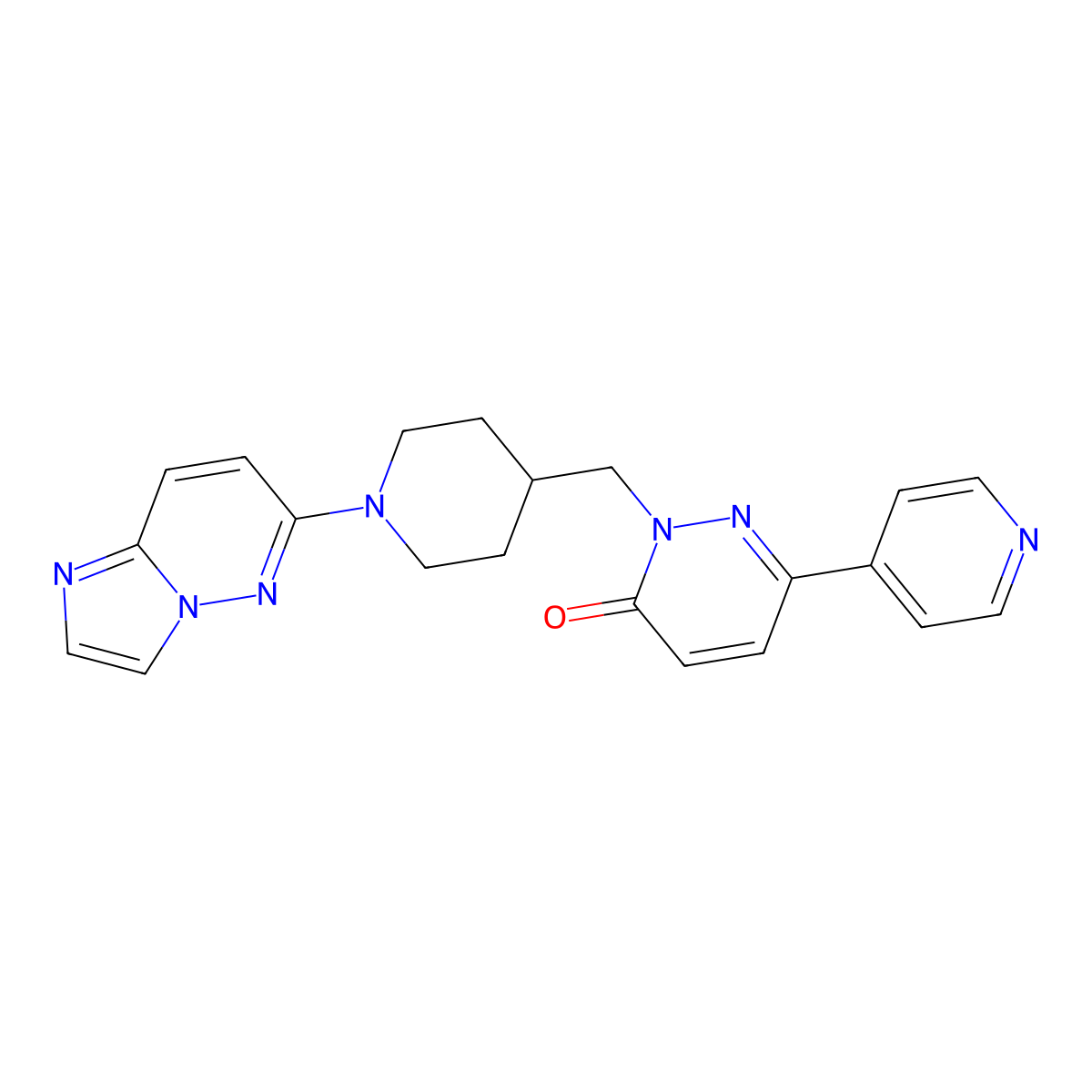 2-[(1-{Imidazo[1,2-b]pyridazin-6-yl}piperidin-4-yl)methyl]-6-(pyridin-4-yl)-2,3-dihydropyridazin-3-one molecular structure, CAS 2097927-58-5