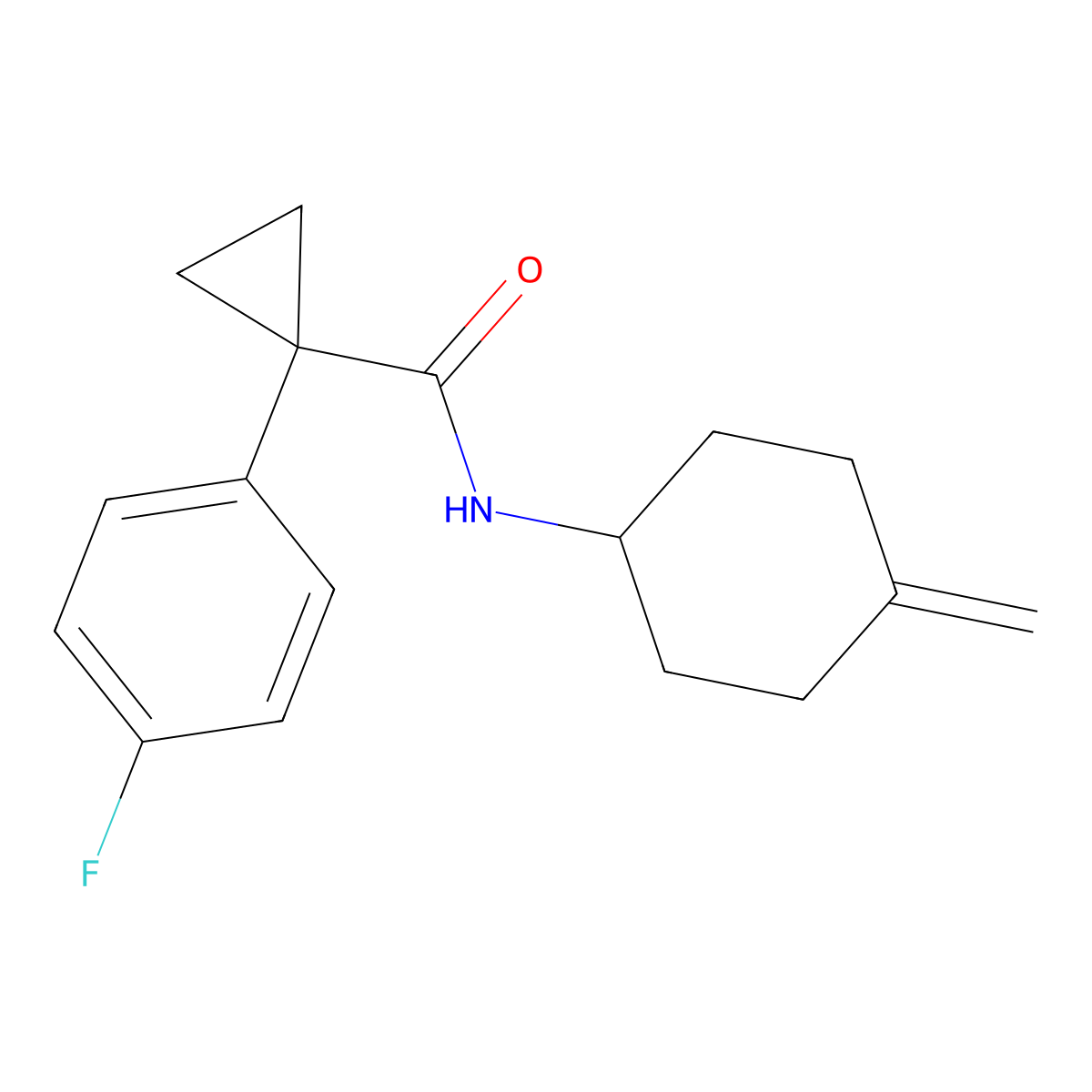 1-(4-fluorophenyl)-N-(4-methylidenecyclohexyl)cyclopropane-1-carboxamide molecular structure, CAS 2097927-99-4