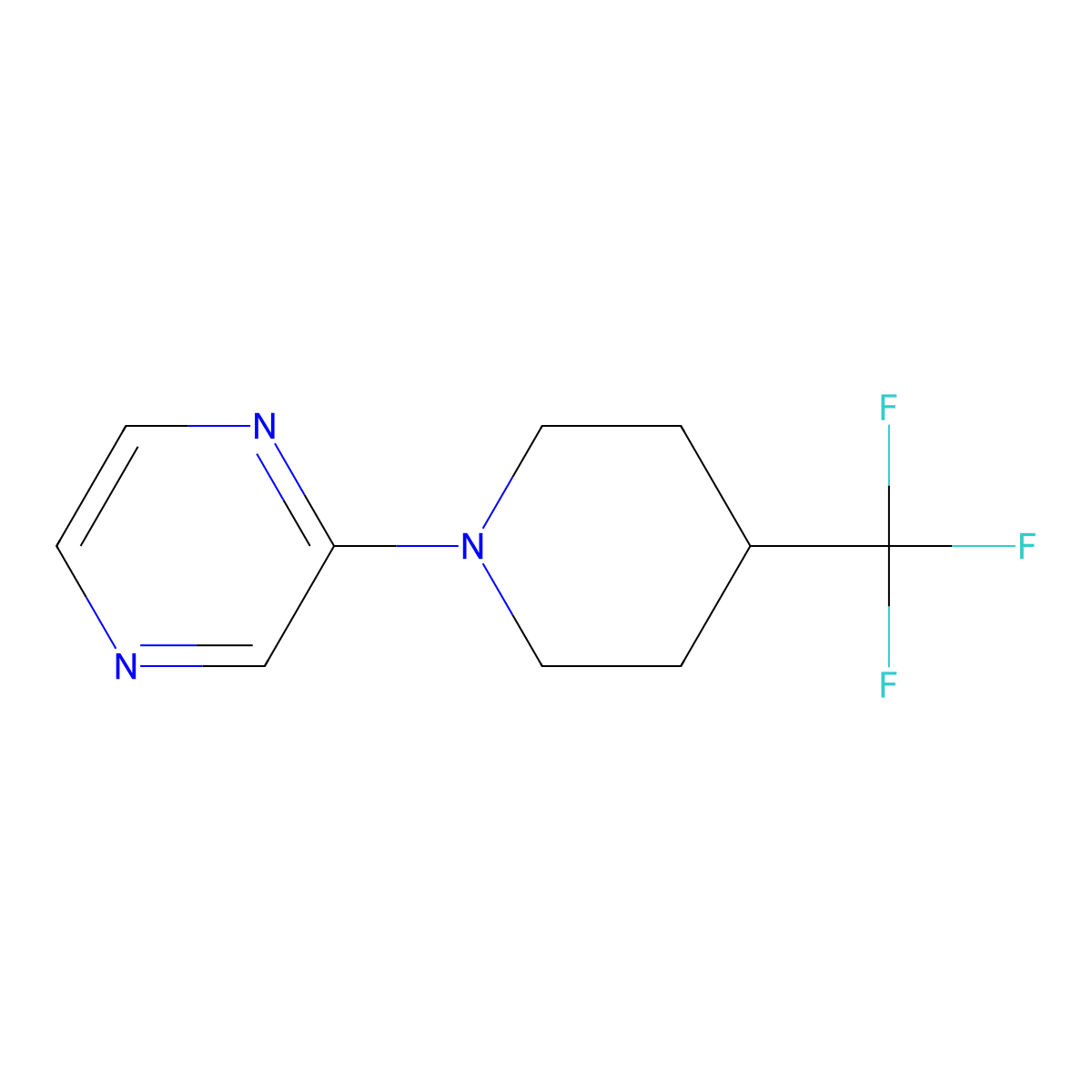 2-[4-(Trifluoromethyl)piperidin-1-yl]pyrazine molecular structure, CAS 2097928-01-1