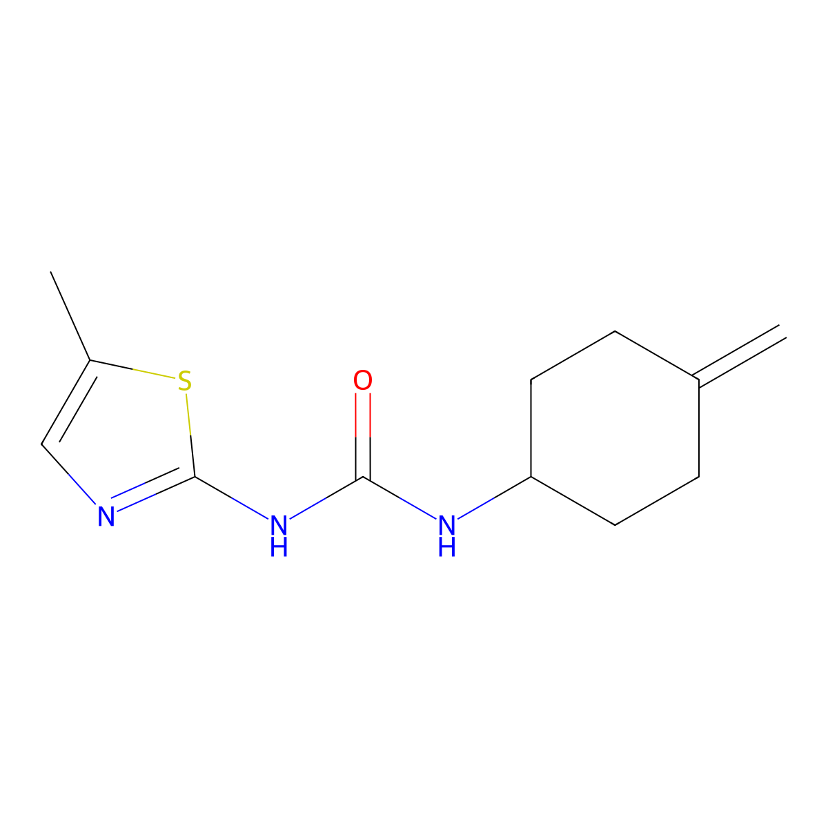 3-(5-Methyl-1,3-thiazol-2-yl)-1-(4-methylidenecyclohexyl)urea molecular structure, CAS 2097928-03-3