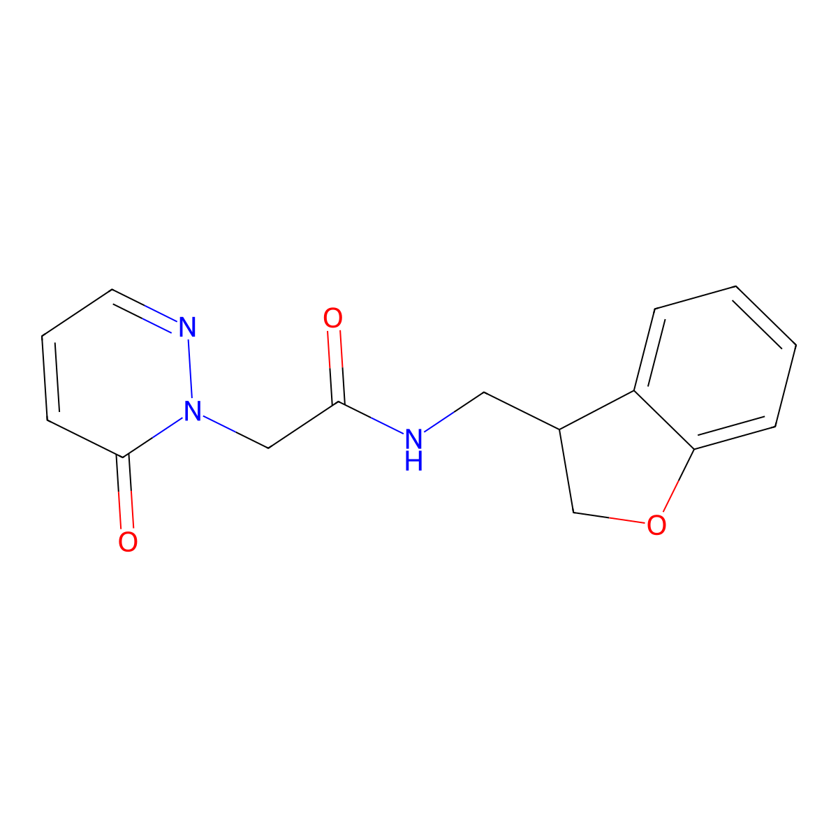 N-[(2,3-dihydro-1-benzofuran-3-yl)methyl]-2-(6-oxo-1,6-dihydropyridazin-1-yl)acetamide molecular structure, CAS 2097928-06-6