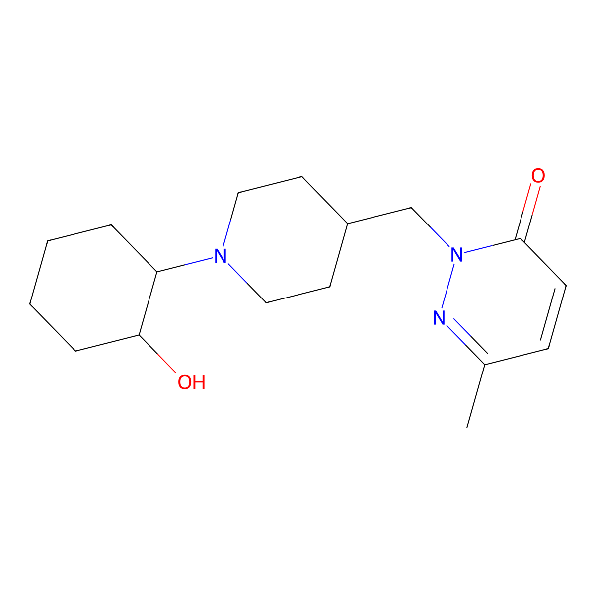 2-{[1-(2-Hydroxycyclohexyl)piperidin-4-yl]methyl}-6-methyl-2,3-dihydropyridazin-3-one molecular structure, CAS 2097928-14-6